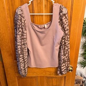 Blouse with Patterned Sleeves